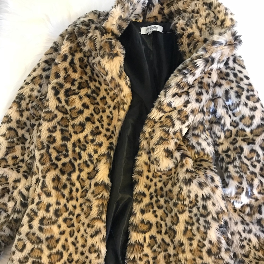 Leopard Print Faux Fur Coat